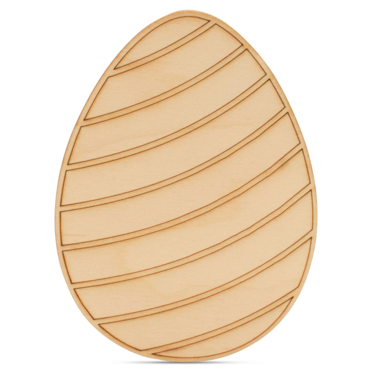 Striped Wood Easter Egg Cutouts, 5"-14”, 1/8" Thick |Woodpeckers